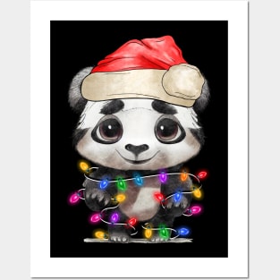 Cute Christmas Panda Posters and Art